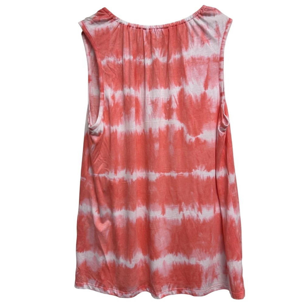 Michael‎ Kors Womens Tank Top Large Pink Tie-Dye Sleeveless V-Neck Casual - Picture 4 of 7